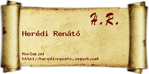 Herédi Renátó névjegykártya